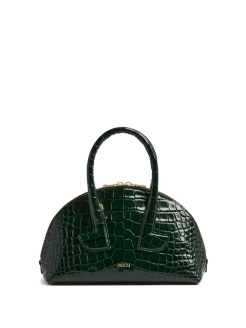 Patou Le Patou Bowling crocodile-embossed half-moon bag