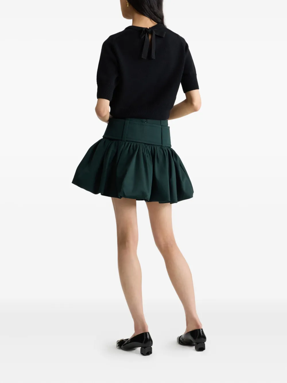 Patou Mini-bubbelrok met ceintuur Grijs