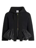 Patou ruffle-hem zip-up hoodie - Black