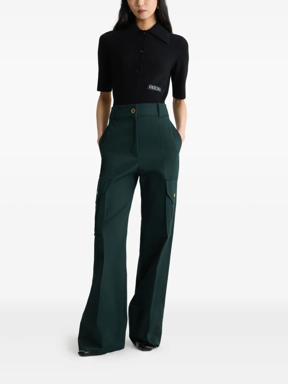 Patou Broek met cargo zak - Groen