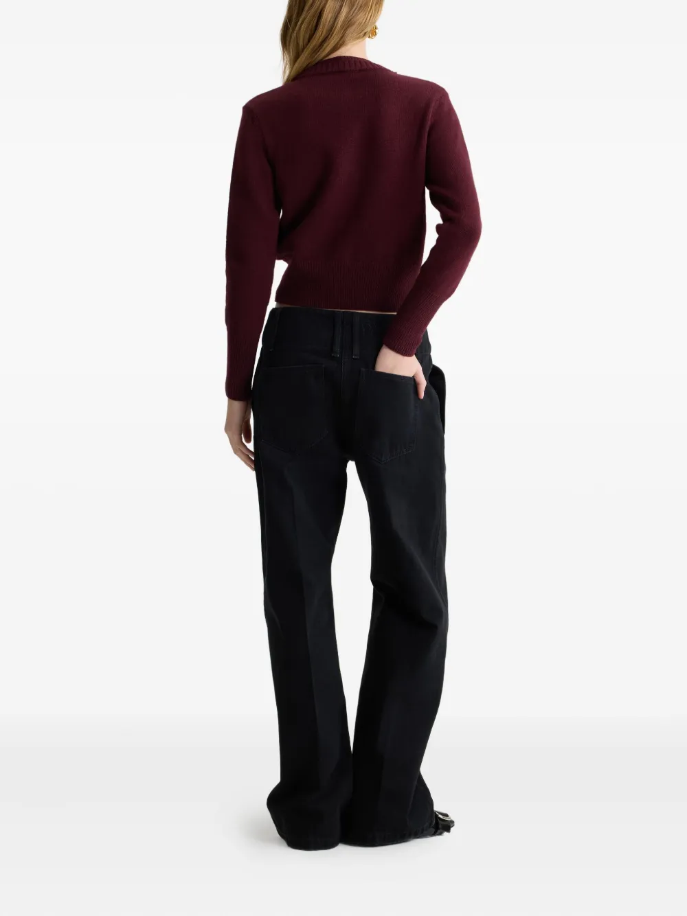 Patou Wollen vest met dubbele kraag Rood