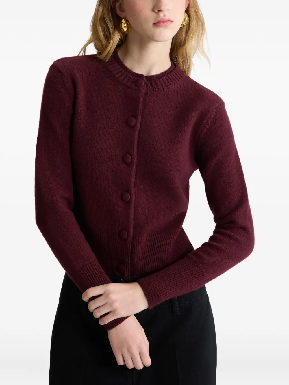 Patou Wollen vest met dubbele kraag Rood