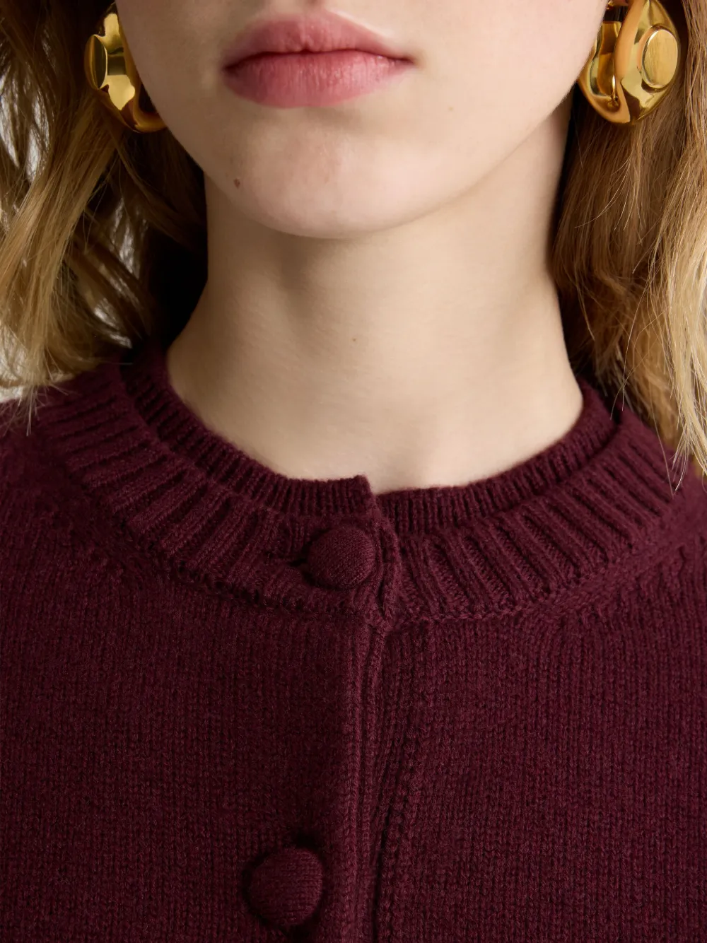 Patou Wollen vest met dubbele kraag Rood