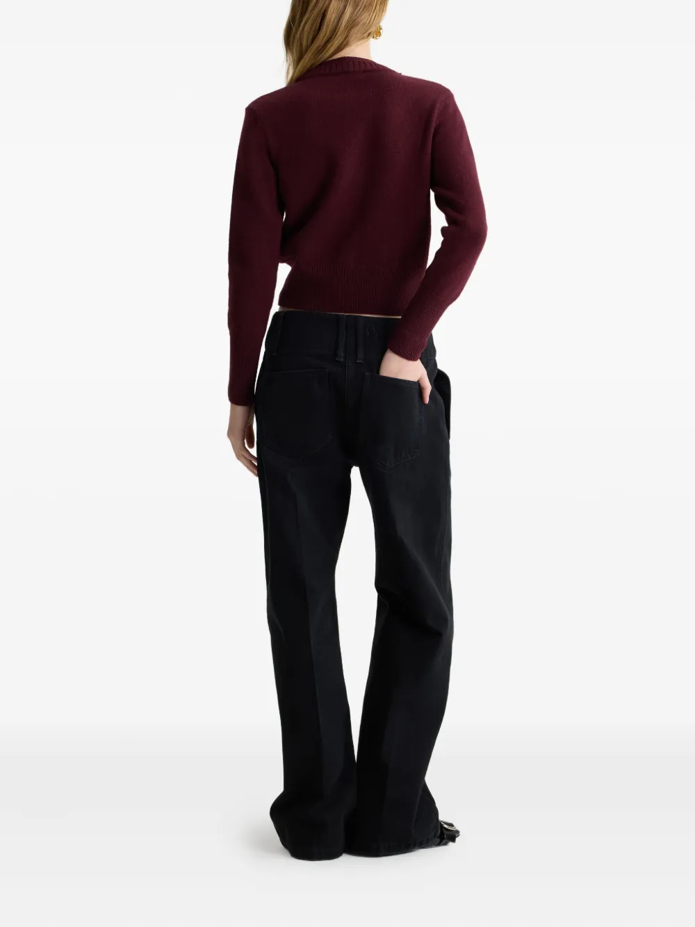 Patou Wollen vest met dubbele kraag Rood