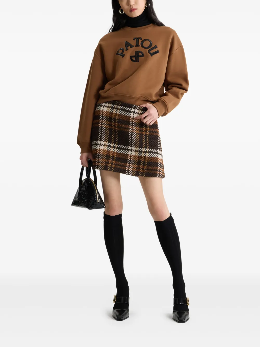 Patou Wollen mini-rok - Bruin