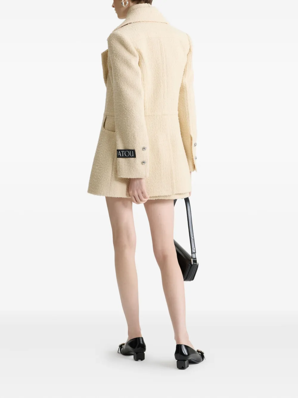 Patou Single-breasted Tweed Jacket In Neutral