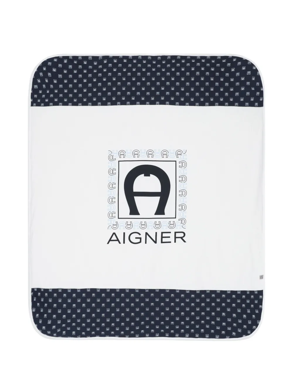 Aigner Kids Omkeerbaar deken met logoprint Wit