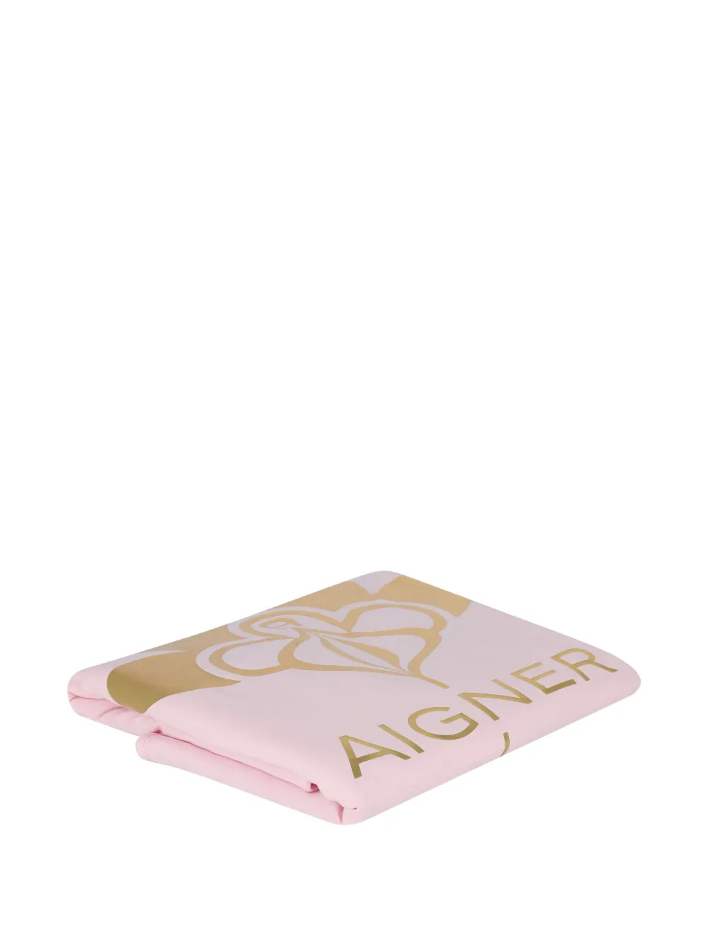 Aigner Kids Goudkleurig deken met logo Roze