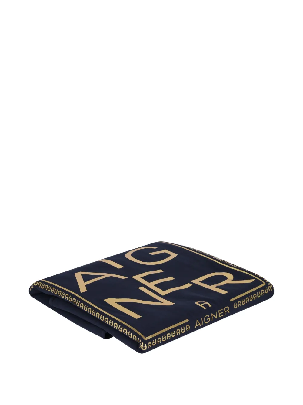 Aigner Kids Goudkleurig deken met logoprint Blauw