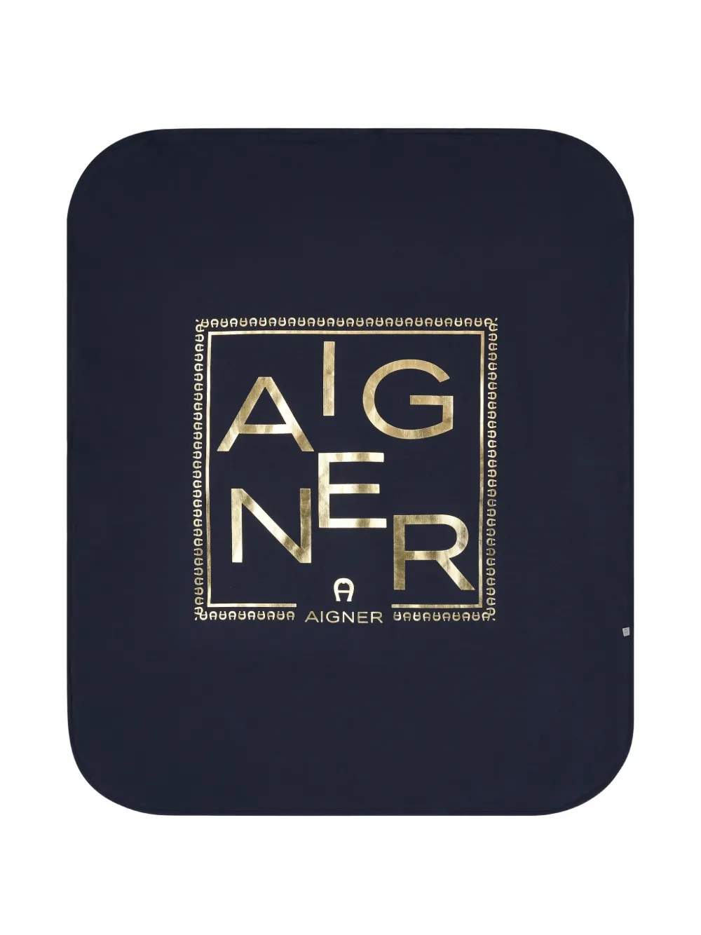 Aigner Kids Goudkleurig deken met logoprint Blauw