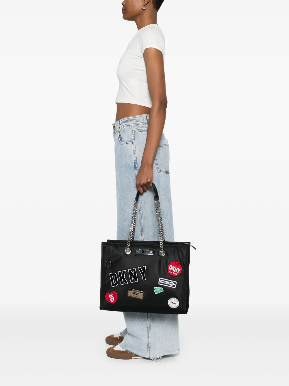 DKNY NYC canvas tote bag - Zwart