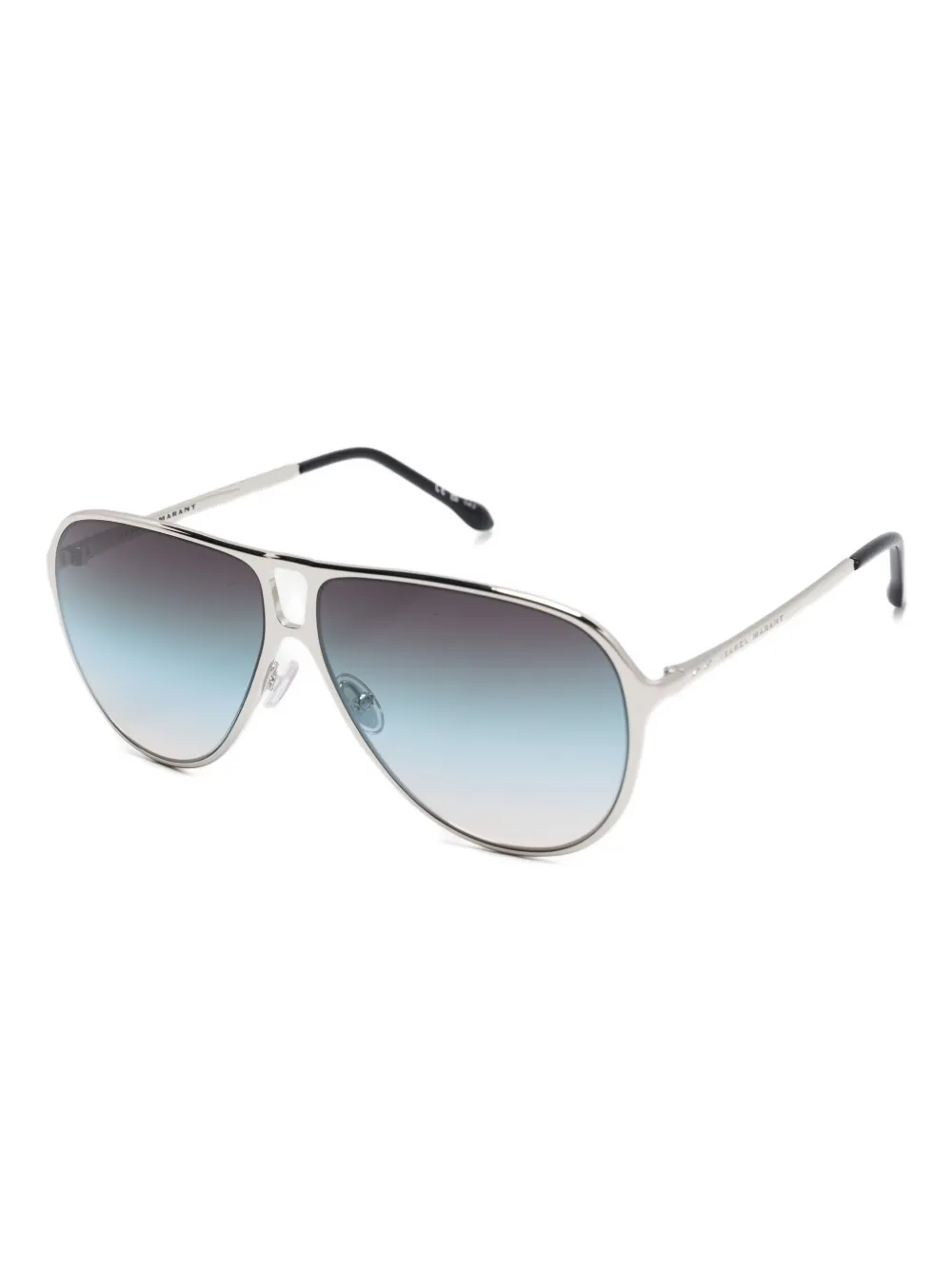 Isabel Marant Eyewear engraved-logo metal sunglasses Grijs