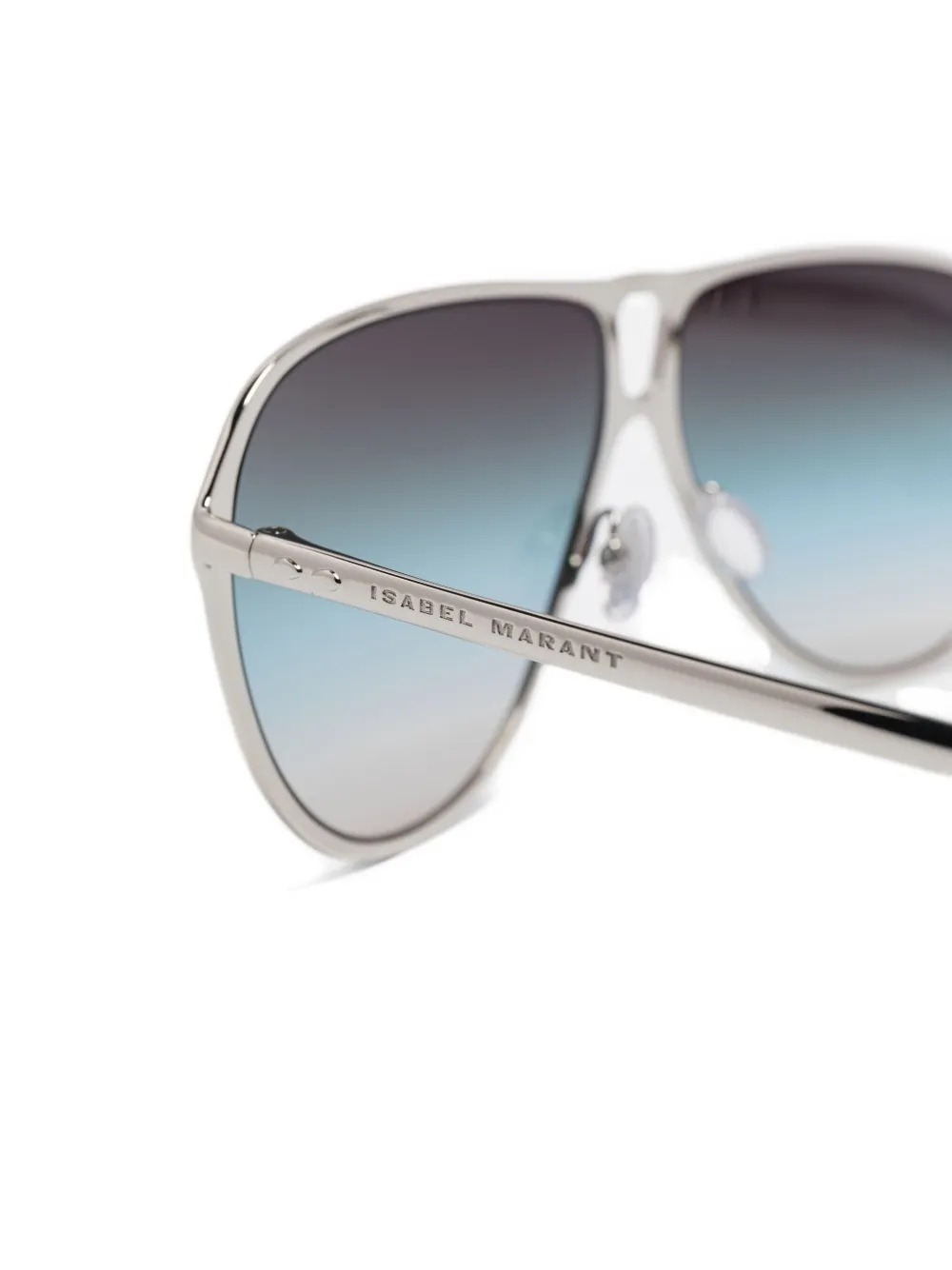 Isabel Marant Eyewear engraved-logo metal sunglasses Grijs