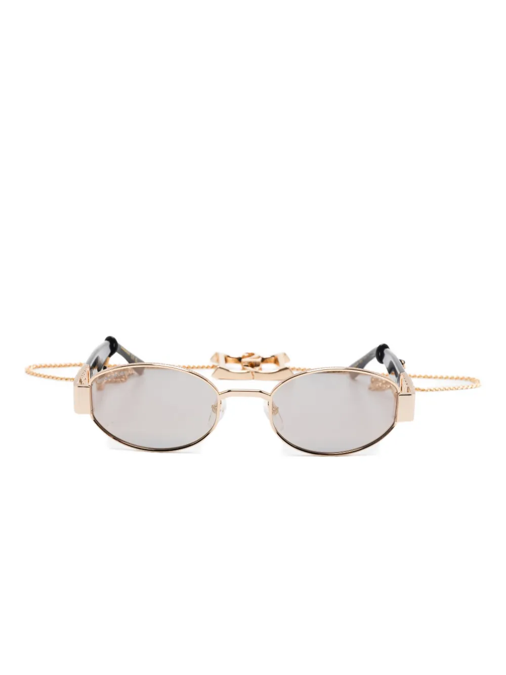 DSQUARED2 Zonnebril met ovalen montuur en ketting Goud