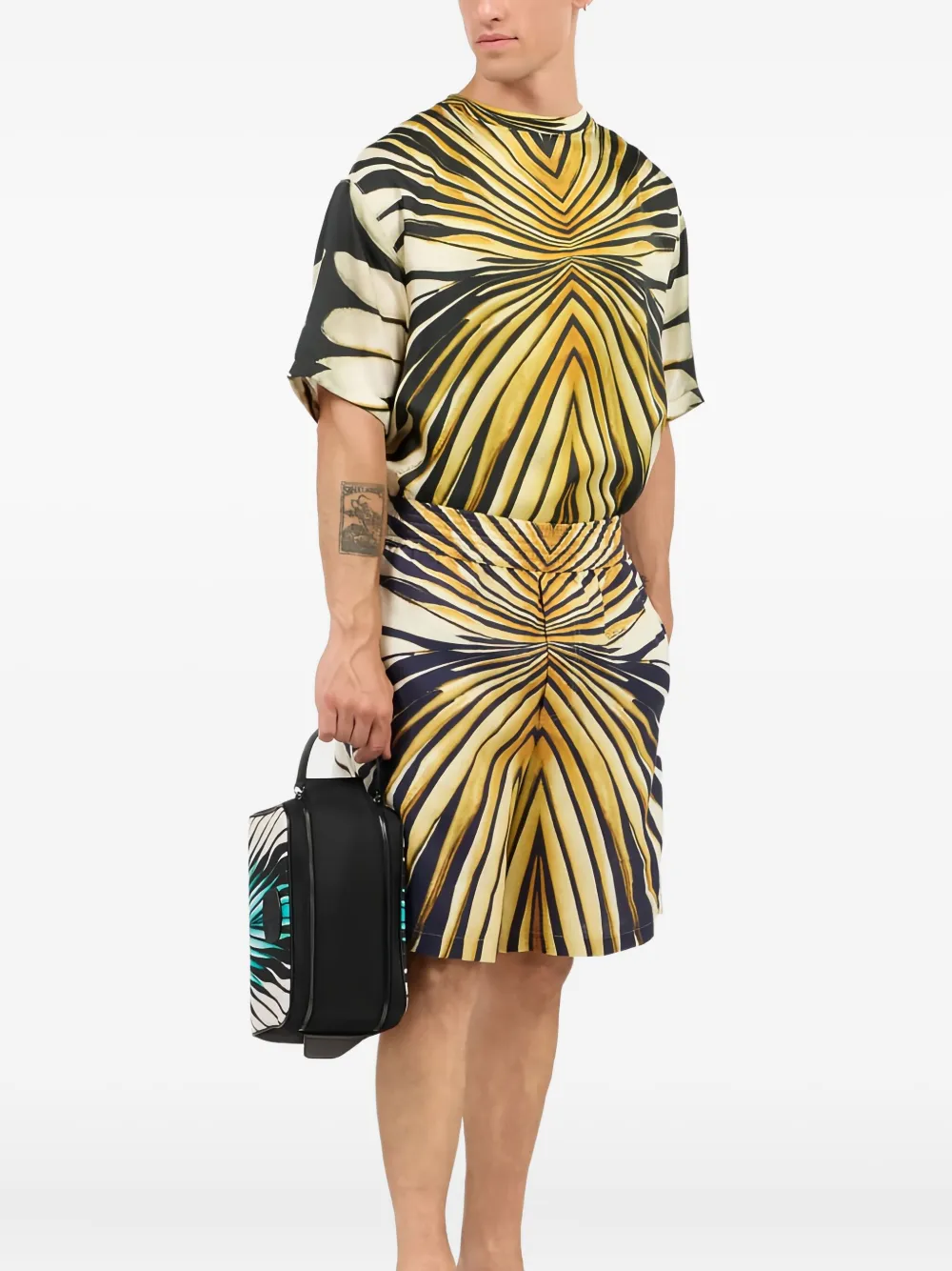 Roberto Cavalli Ray of Gold print shorts | Tailored Shorts | Image 2