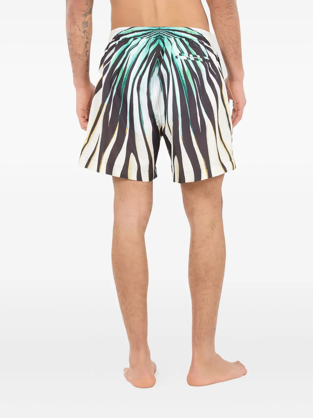 Roberto Cavalli Drawstring Swim Shorts In Green
