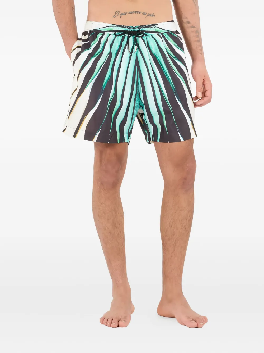 Roberto Cavalli Drawstring Swim Shorts In Green