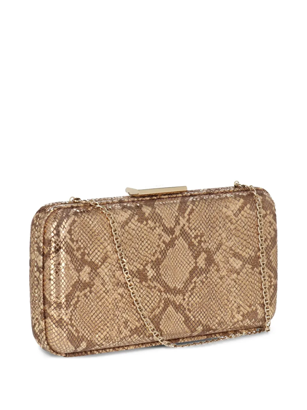 Shop Gianvito Rossi Snakeskin-print Clutch Bag