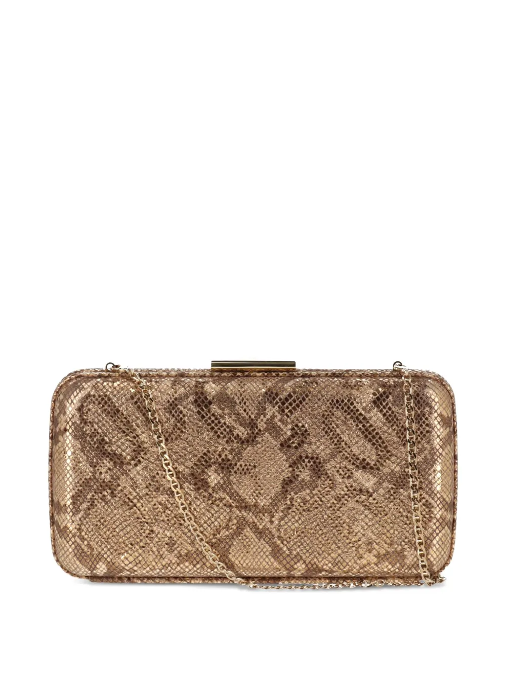 Gianvito Rossi snakeskin-print clutch bag - Beige