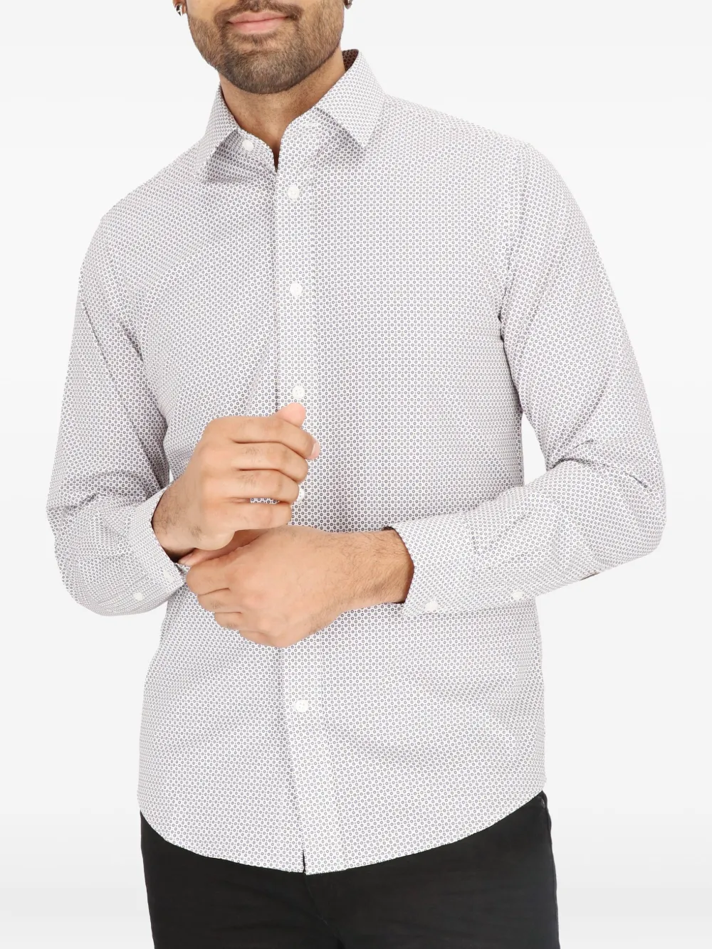 Scotch & Soda Overhemd met micro patroon Wit
