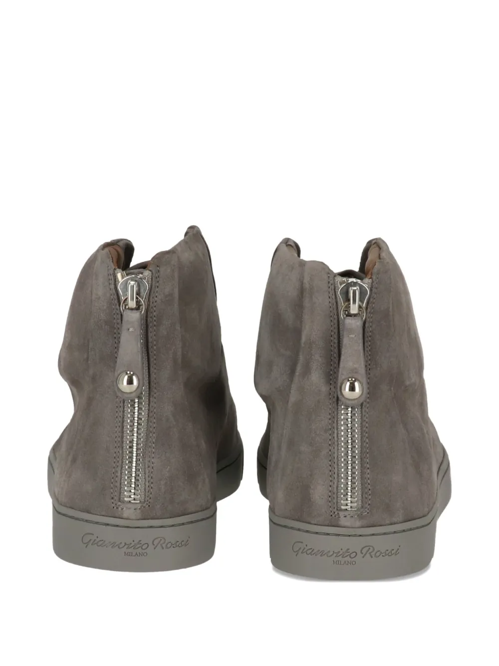 Gianvito Rossi lace-up zip-fastening high-top sneakers Grey