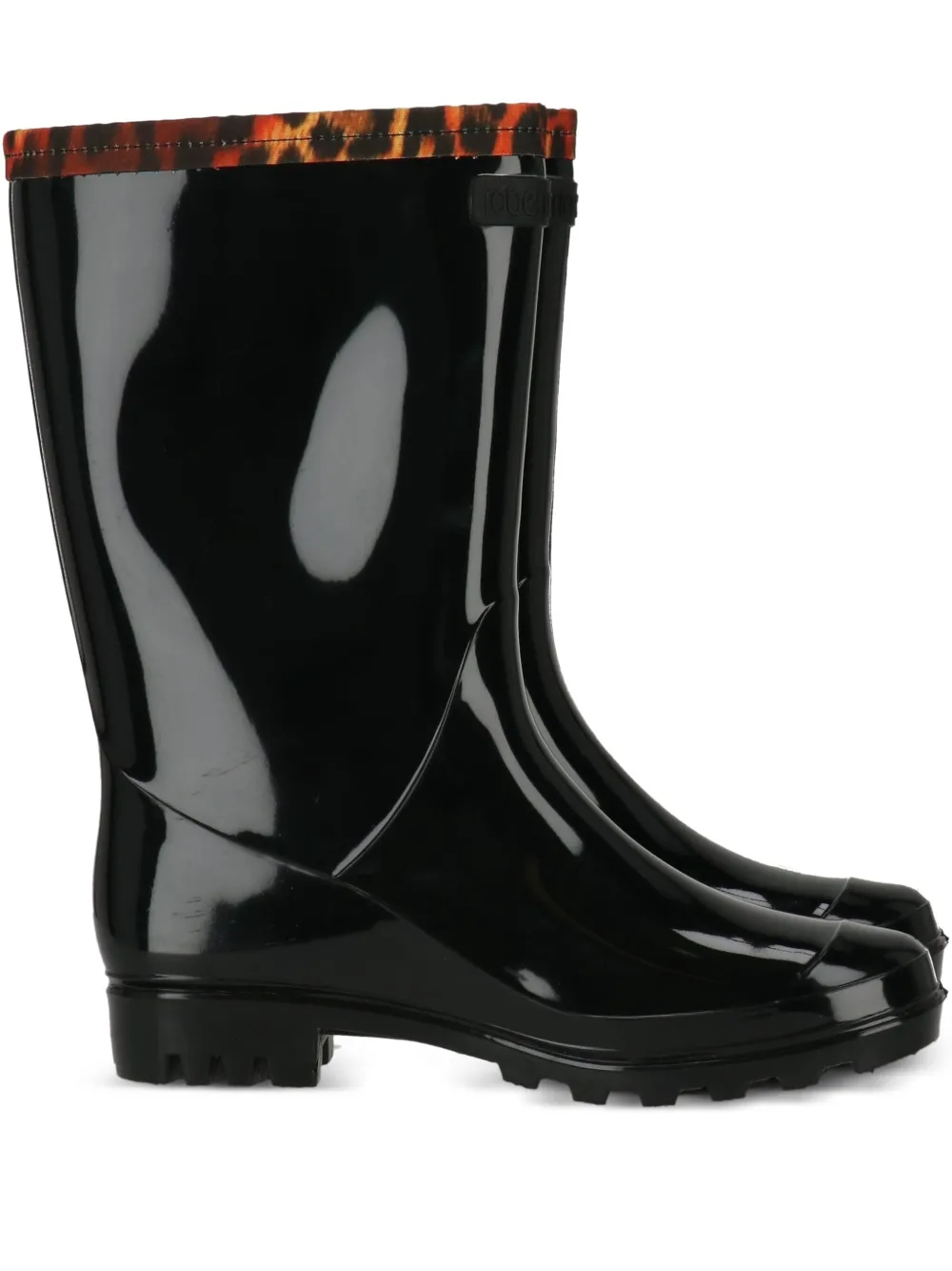 Cavalli Class leopard-trim rain boots | Black | Image 1