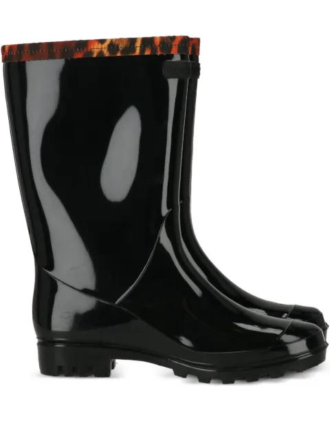 Cavalli Class leopard-trim rain boots