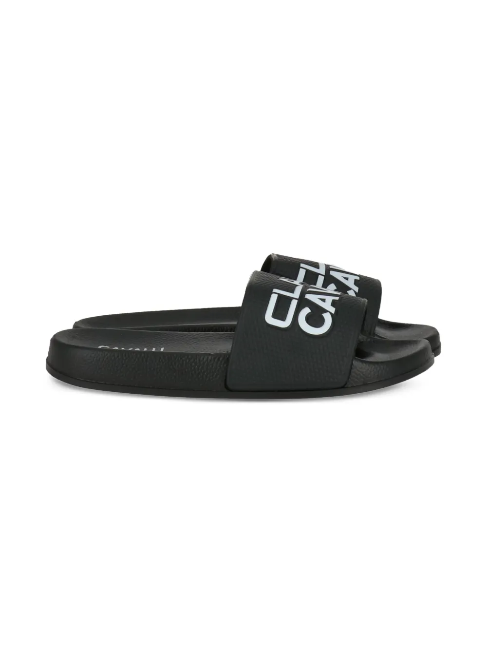 Cavalli Class logo-embossed slides | Black | Image 1