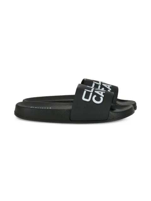 Cavalli Class logo-embossed slides