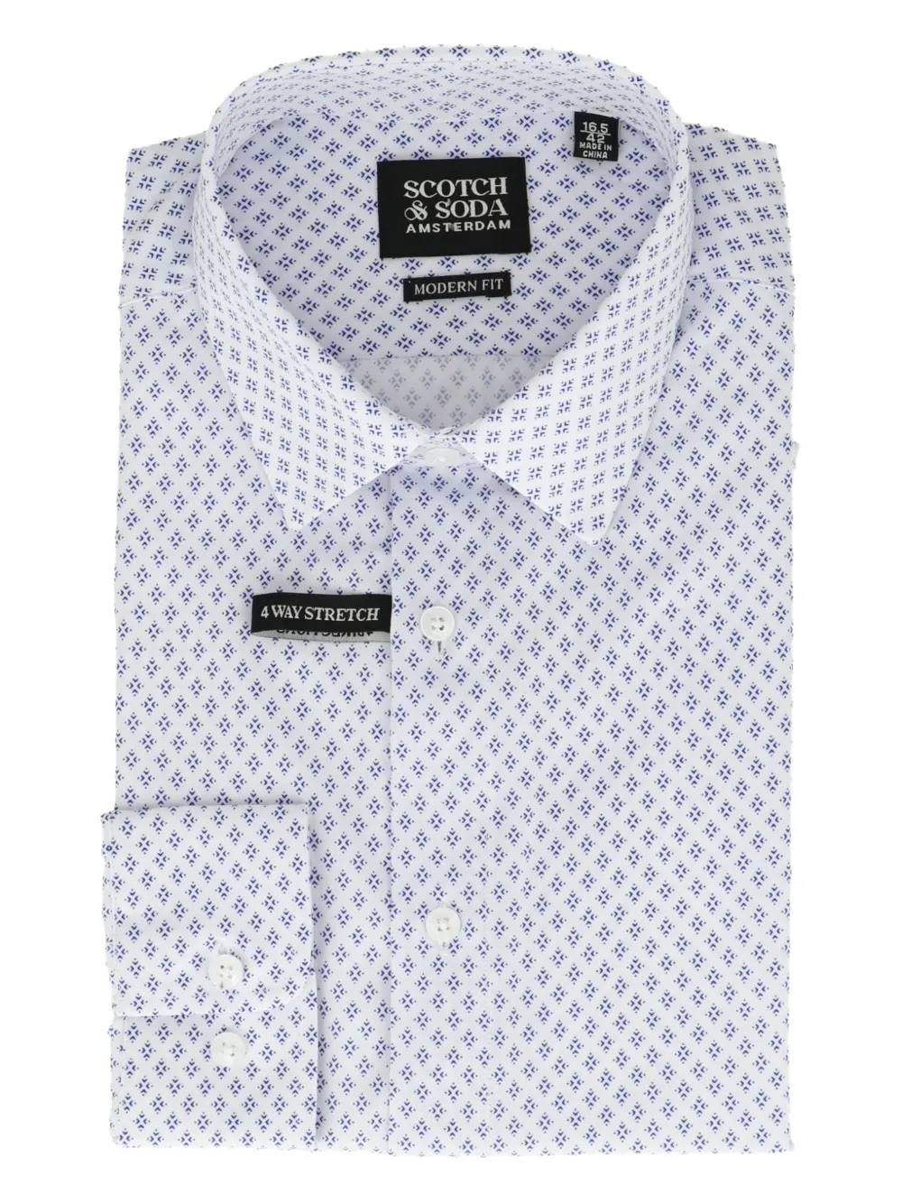 Scotch & Soda geometric-print shirt Wit