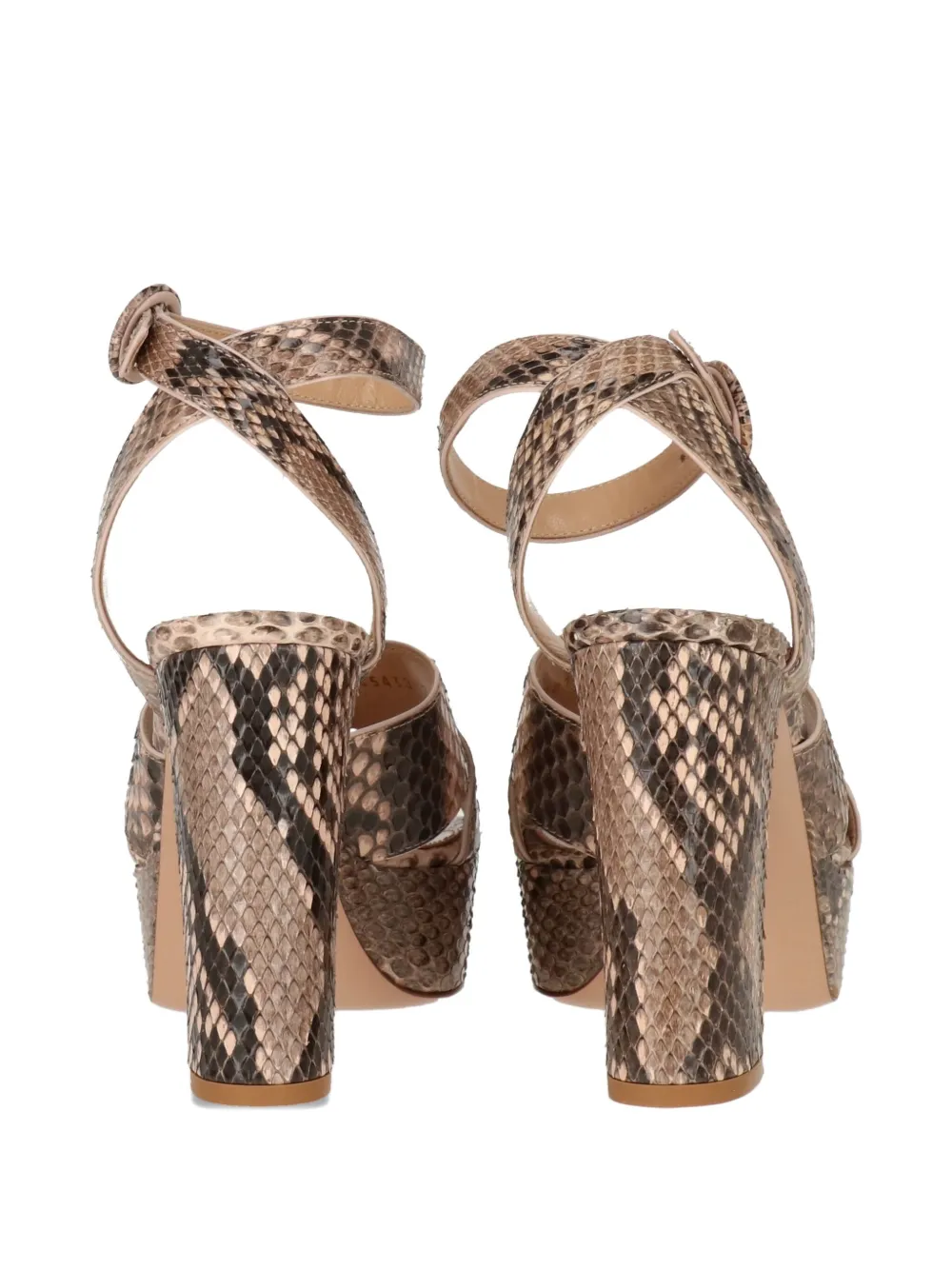 Gianvito Rossi platform snakeskin ankle-strap sandals Neutrals