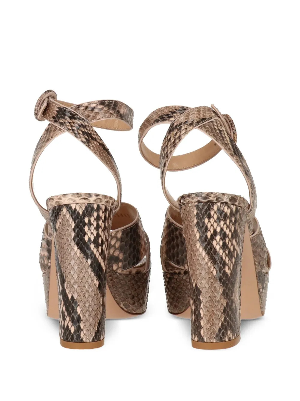 Gianvito Rossi platform snakeskin ankle-strap sandals Neutrals