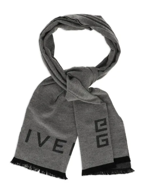 Givenchy logo-embroidered fringed scarf