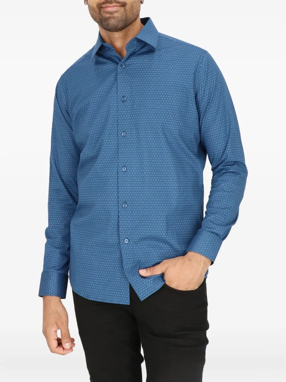 Scotch & Soda geometric-print shirt Blauw