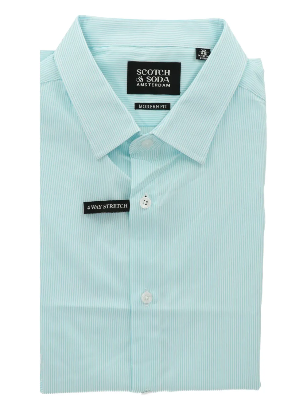 Scotch & Soda pinstripe long-sleeve shirt Groen