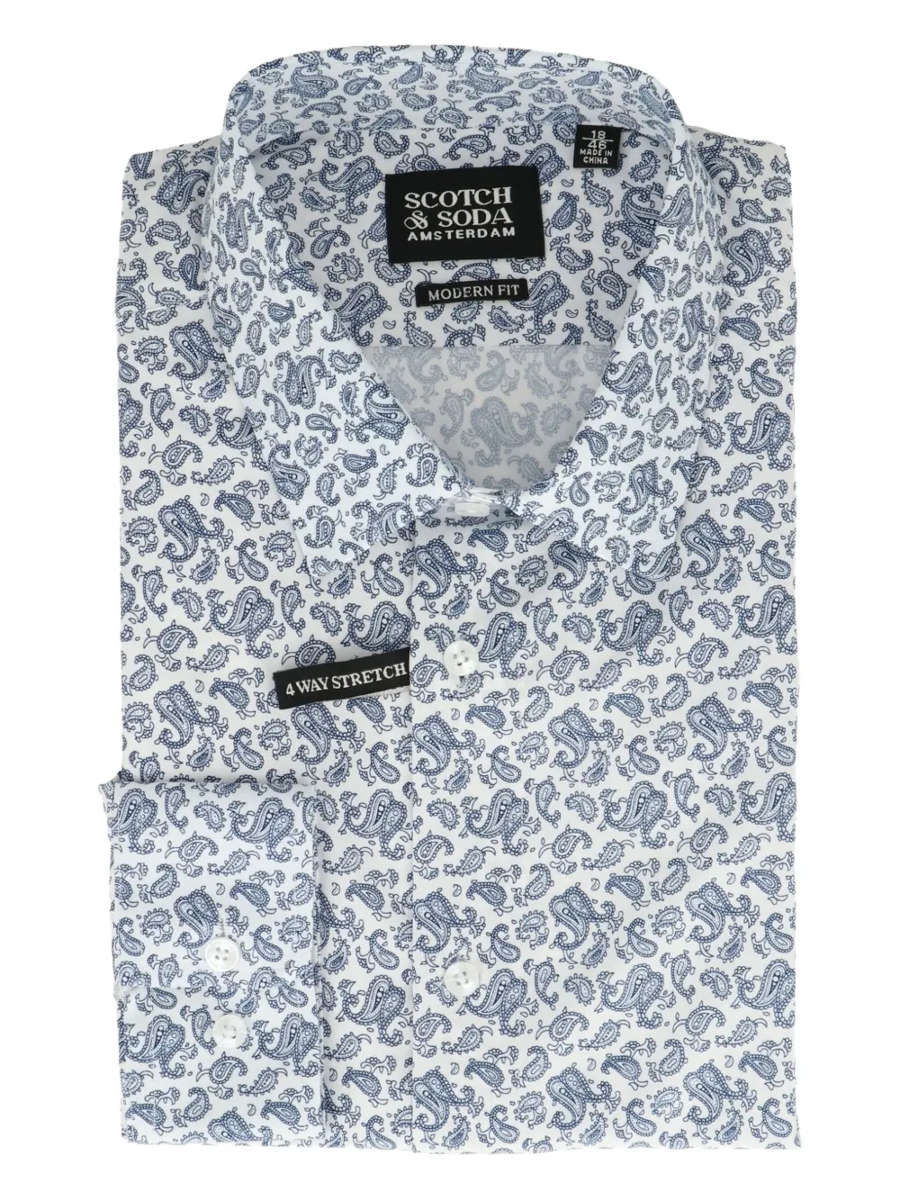 Scotch & Soda Overhemd met paisley-print Wit