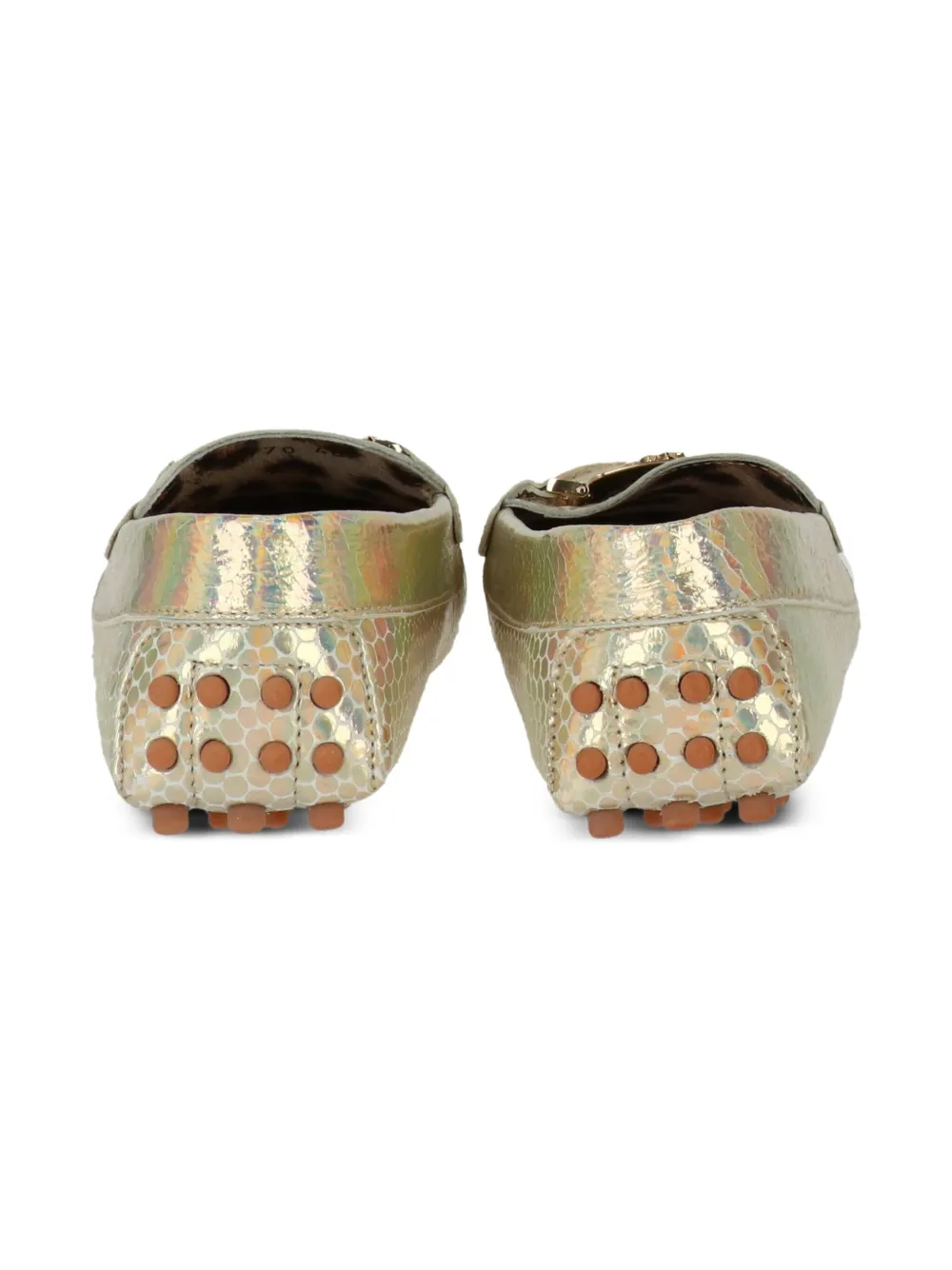 Roberto Cavalli Junior metallic loafers Gold