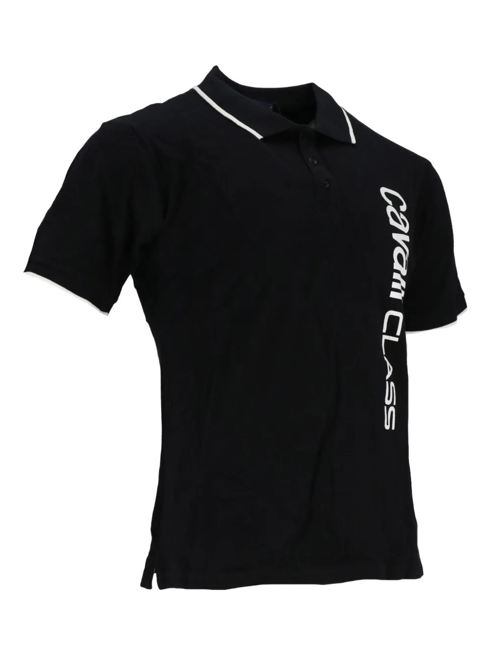 Cavalli Class Logo-print Polo Shirt In Black