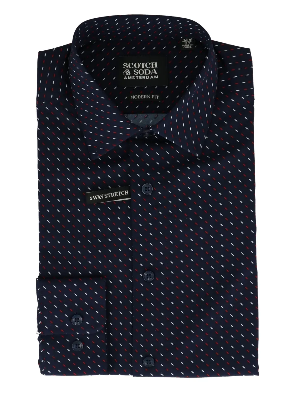 Scotch & Soda multi-pattern cotton shirt Blauw