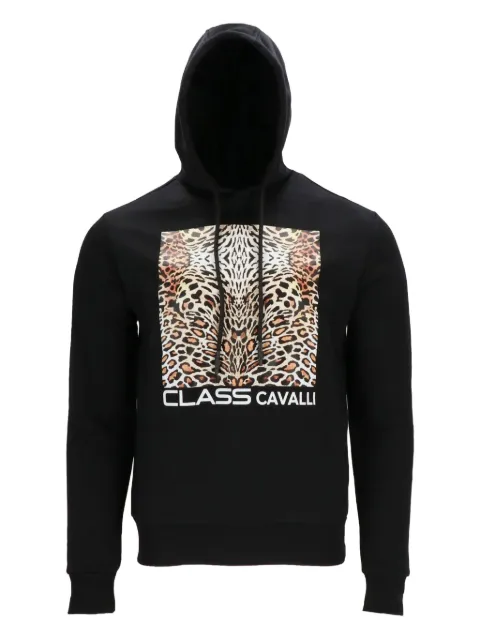 Cavalli Class leopard-print hoodie