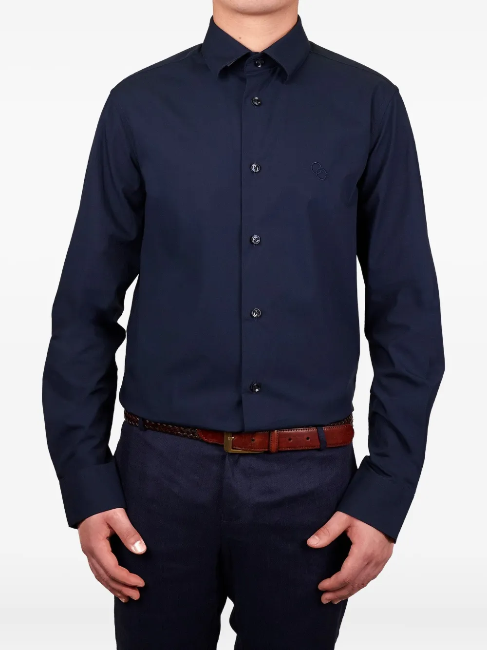 Cavalli Class long-sleeve button-fastening shirt | Blue | Image 1
