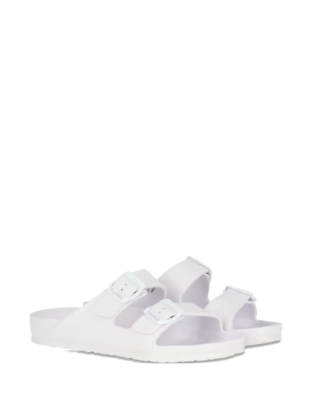 Cavalli Class double-buckle sandals White