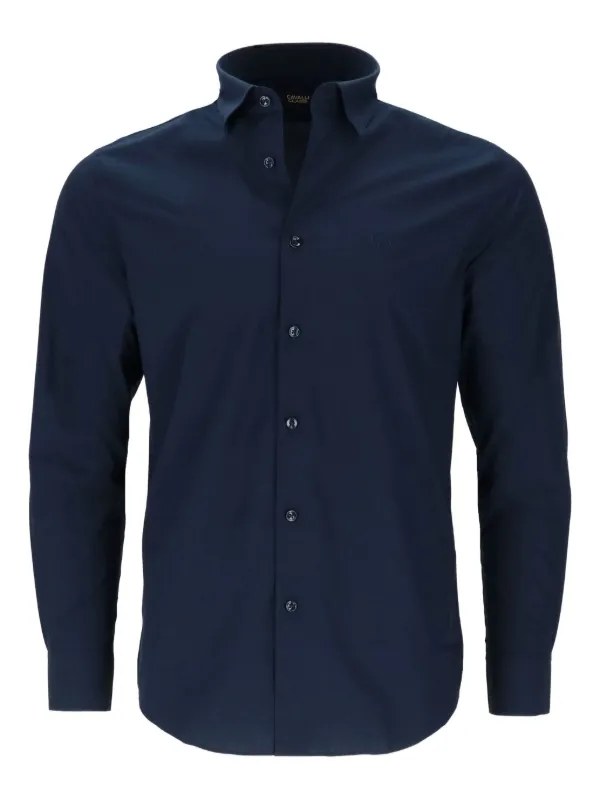 Cavalli Class long-sleeve button-fastening Shirt | Blue | FARFETCH JO