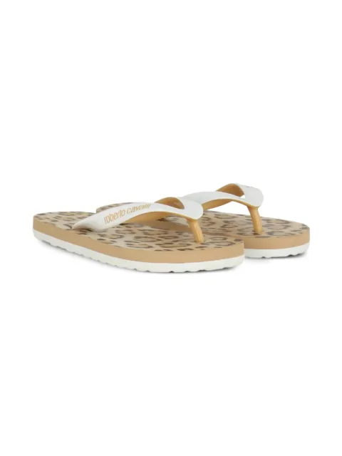 Roberto Cavalli Junior leopard-print flip flops 