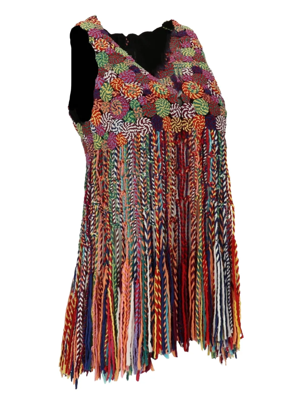 ETRO Swirl top met franje Rood
