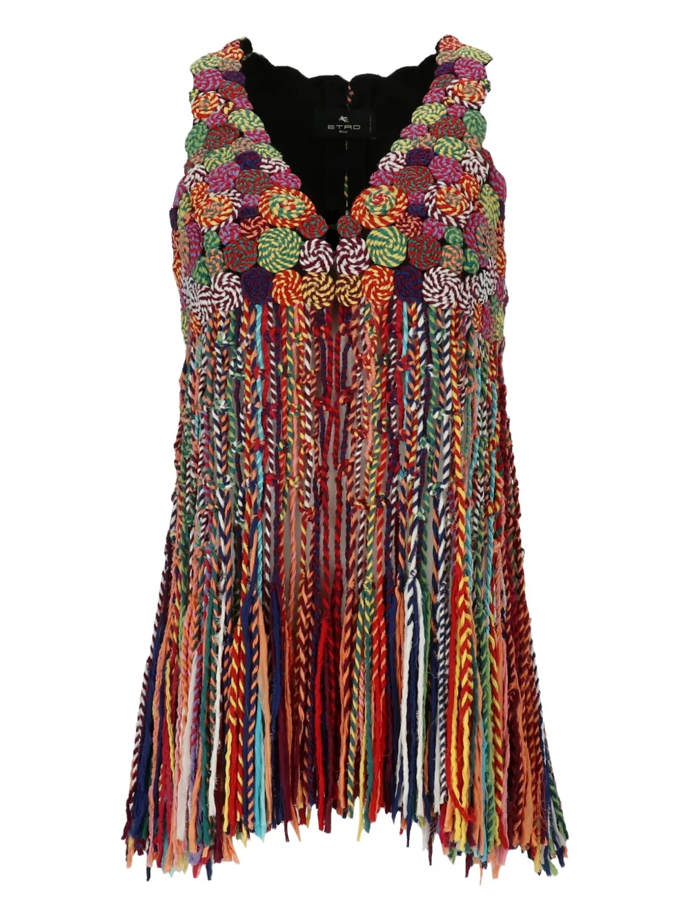 ETRO Swirl Fringed vest – Red