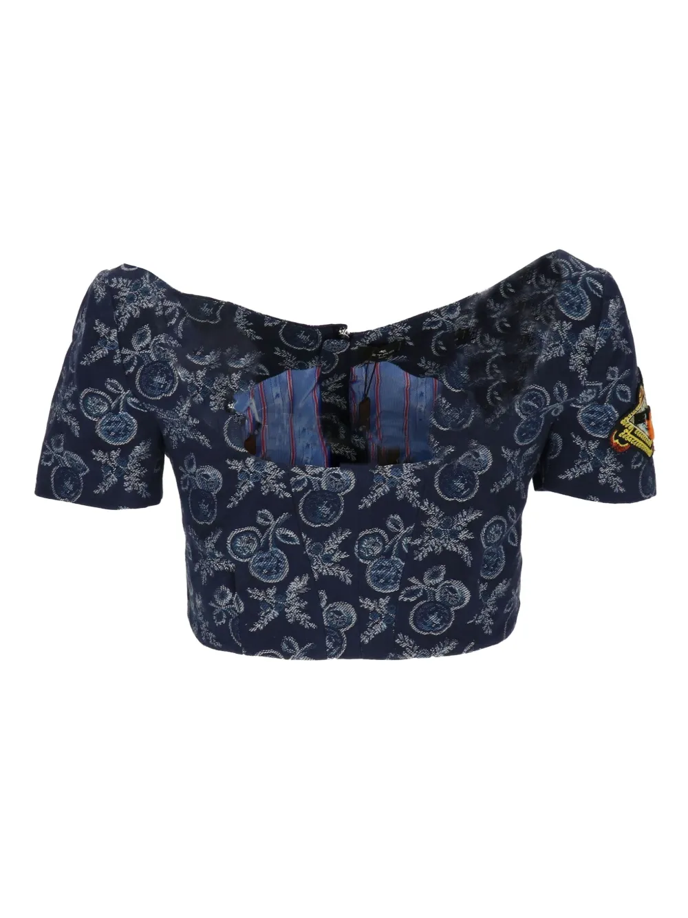 ETRO Top met bloemjacquard Blauw
