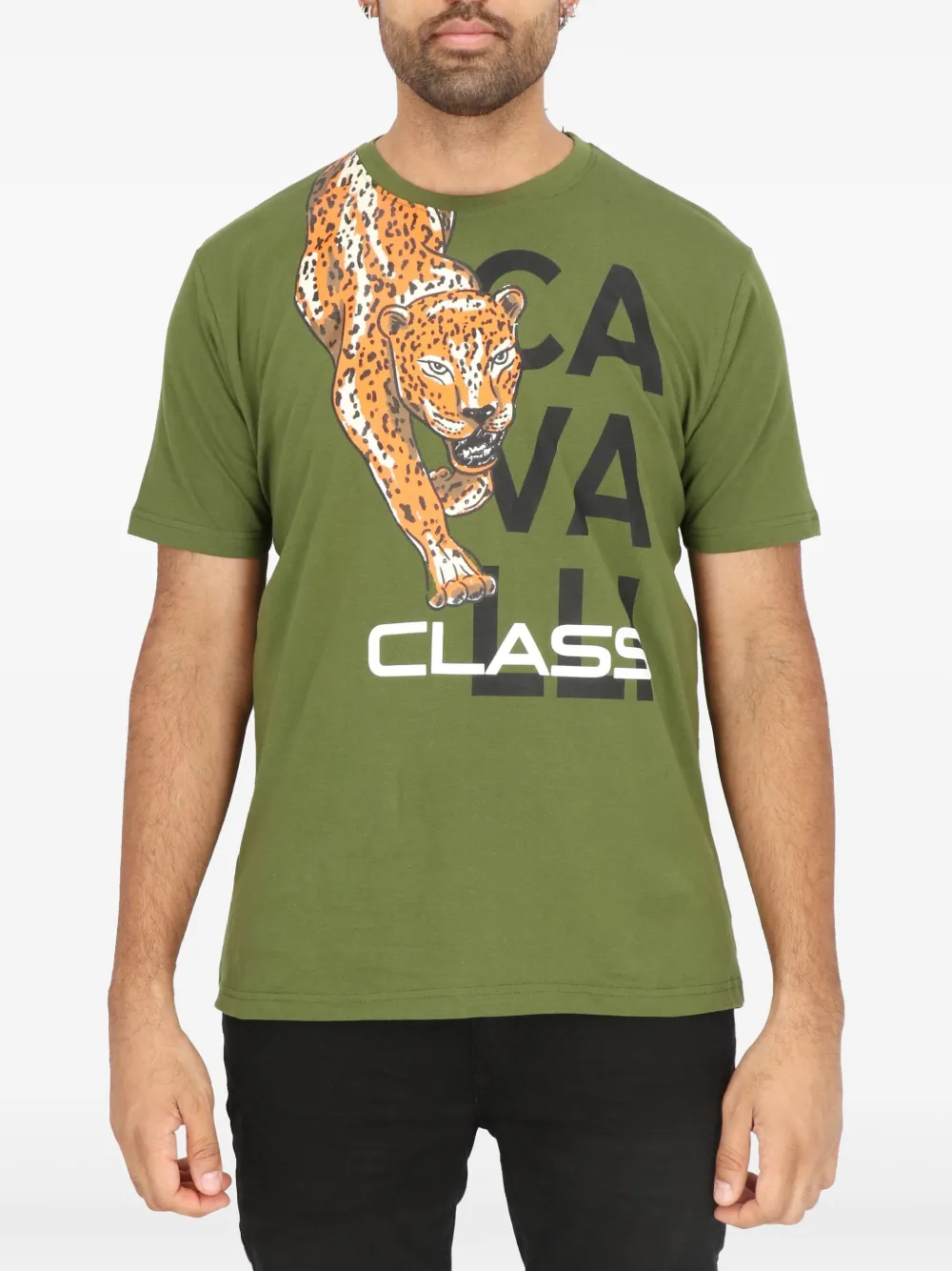 Cavalli Class Camiseta com estampa de logo | Verde | Image 1
