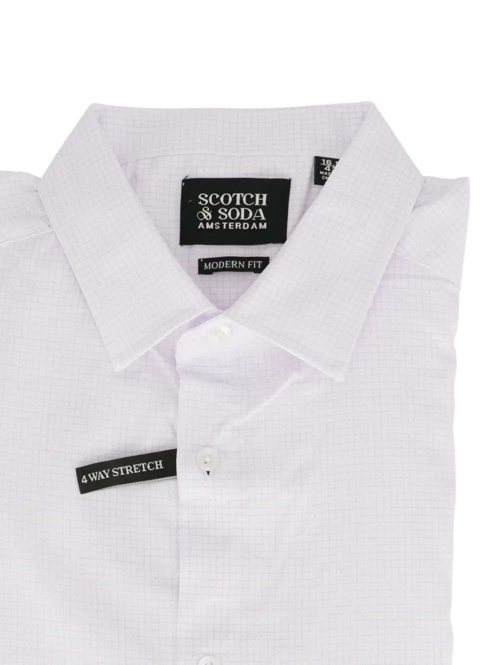 Scotch & Soda grid-pattern shirt Paars