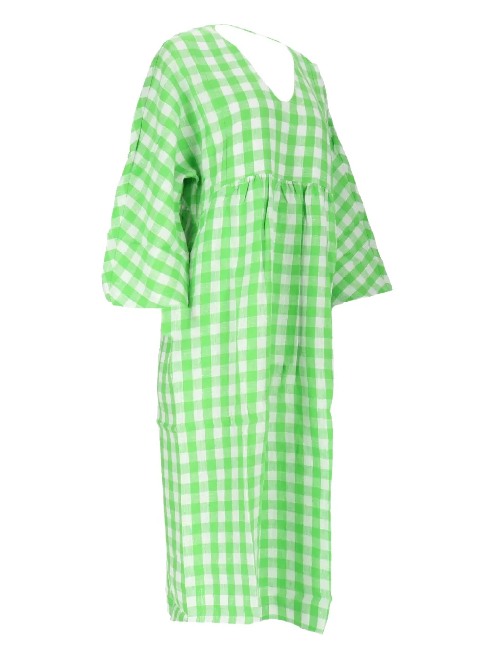MARA HOFFMAN CHECKED MIDI DRESS